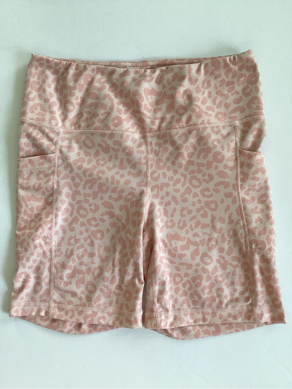 Yogalicious Lux Pink Leopard High Rise Bike Shorts Size XLarge